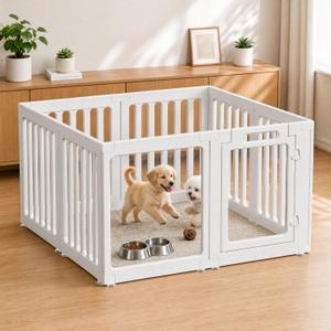 Dog Playpen, 8 Panel Dog Play Pen Indoors, Portable Puppy Playpen