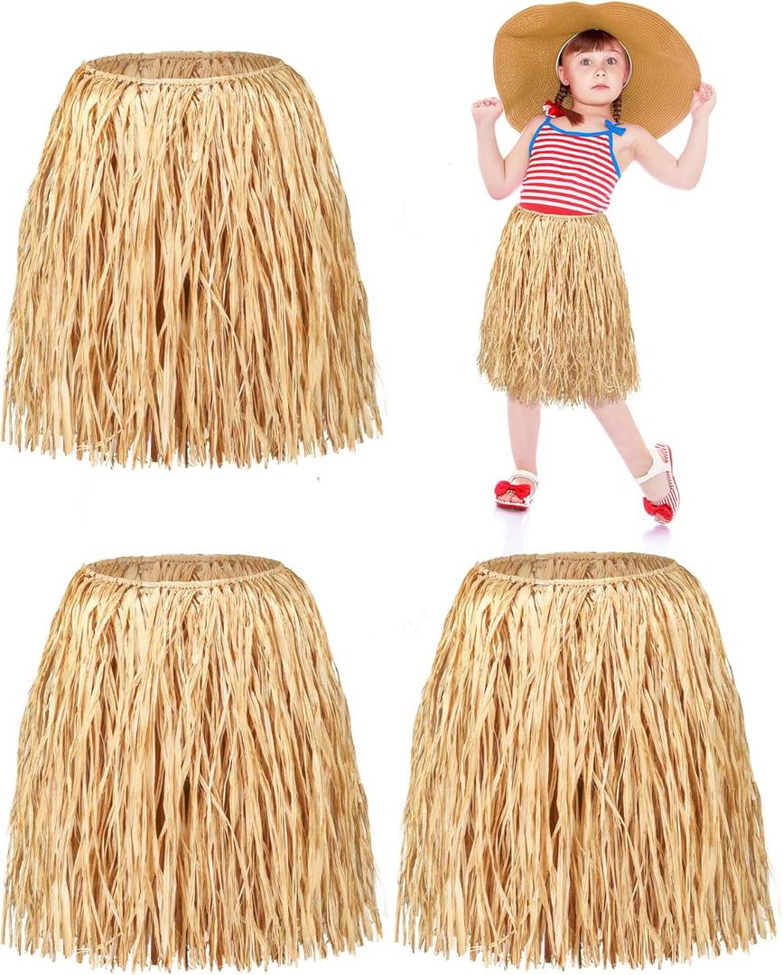 Liliful Mini Raffia Skirt Hula Skirt Hawaiian Grass for Halloween Luau Party
