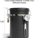 Veken Coffee Canister with Window,Airtight Stainless Steel Pantry Container,Home Kitchen Food Storage Organizers for Ground,Beans,Espresso,Rice,Tea,Sugar,Cereal, Decor,Bar Accessories,Gifts,22OZ,Black