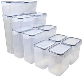 IDEËN Plastic Food Storage Container Set of 11 Pieces with Airtight Lids, Stackable, BPA-Free (11-Packs)