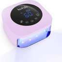 Lavinda LED Nail Lamp 54W Rechargeable Cordless UV Nail Light, Professional Gel Nail Lamp with Timer Display, Fast Drying UV Lamp for Gel Nails, Matte Macaron Purple Nail Dryer for Salon & Home