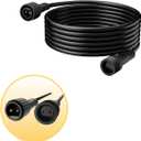 Extension Cords for String Lights Inflatable Decorations, 2 Pin 6.5 FT 24 AWG Outdoor Extension Cable Waterproof for Class 2 Power Adapter Solar Pannel Holiday Transparent Black(Pin Size:8mm)