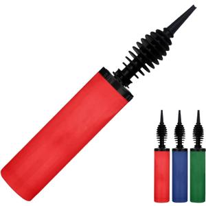 Balloon Pump, Inflator for Balloons, Toy Blower, Foil and Confetti Professional Pumper, Dual Action Hand Air Pump for Balloons. (Red)