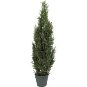 Nearly Natural 4FT Faux Cedar Tree, Outdoor Front Porch Dcor, Faux Cedar Tree Pine Tree in Nursery Planter with UV Resistant Coating, Pack of 2