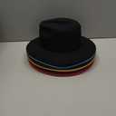 Hercicy 6 Pcs Fedora Hats for Women Men Felt Wide Brim Hats Vintage Boho Hat with Belt Buckle Panama Hat