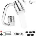 U-Shaped Faucet Extender with 1080 Rotation & Dual Spray Modes  Stainless Steel Kitchen & Bathroom Sink Aerator, Includes 4 Adapters for 8.66in/9.45in Faucets