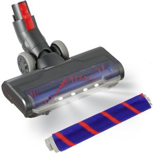 Upgraded Hardwood Floor Vacuum Attachments with Headlights for dyson V10 V11,Replacement Parts Motorhead for Dyson ,Soft Roller &PP Bristle Motorized Brush Accessories for Marble,Carpet,Rug Cleaning.