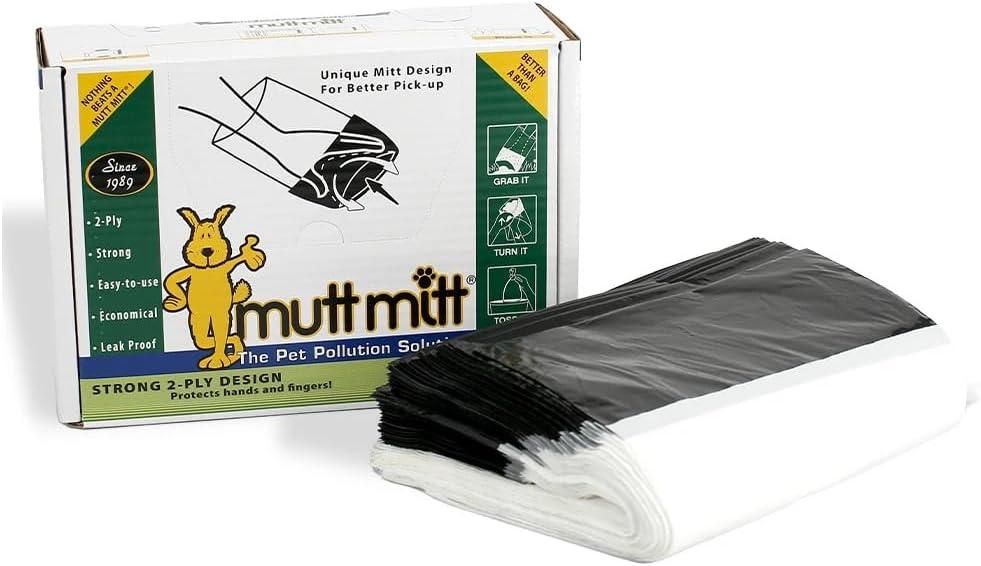 Mutt Mitt 2-Ply dog waste pick-up bags Dispense-A-Mitt - 200 Dog Waste Bags in a wall mountable box.