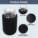 32oz Wide Mouth Mason Jar Sleeve, 4 Pcs Insulated Cozy Neoprene Canning Cover fits 24oz and 32oz Regular Mouth Mason jars(Black)