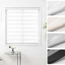 Cordless Zebra Blinds for Windows, 28" W x 72" H, White
Light Filtering Roller Window Shades, Dual Layers Zebra Shades, Cordless Safety Design, Free-Stop Pull Down, Modern Style