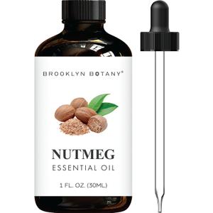 Brooklyn Botany Nutmeg Essential Oil - 100% Pure and Natural - Premium Grade with Dropper - for Aromatherapy and Diffuser - 1 Fl Oz