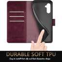 4 x SUANPOT for Samsung Galaxy A35 5G Wallet case with RFID Blocking Credit Card Holder,Flip Book PU Leather Protective Cover Women Men for Samsung A35 Phone case Wine Red
