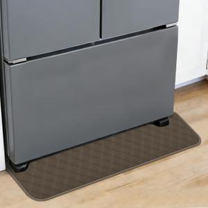 ToLanbbt Refrigerator Spill Mat - 37.5'' x 8.5'' Silicone Under Fridge Floor Protector with Raised Edge, Leak Catcher Liner Drip Tray for Refrigerator Washing Machine, Dryer, Wine Cooler, Brown