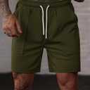 Men's Sweat Shorts Elastic Waist Drawstring 6'' Inseam Casual Gym Athletic Shorts with Pockets (S-3XL) (L)