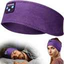 Perytong Sleep Headphones Sleeping Bluetooth Headband, Soft Headphone Band with Ultra-Thin Speakers Perfect for Side Sleepers, Running, Workout, Jogging, Yoga, Insomnia Cool Gadgets (Dark Purple)