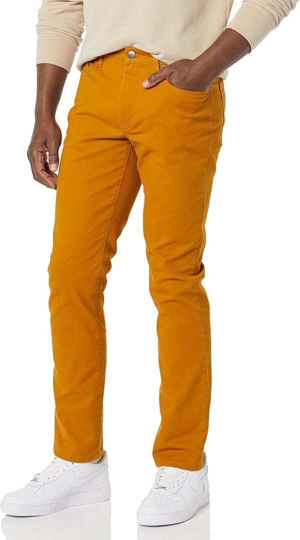 Amazon Essentials Men's 5-Pocket Stretch Twill Casual Pants (31W x 34L, Gold)