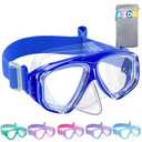 Vvinca Swim Goggles with Nose Cover, Kids Snorkeling Diving Mask Elastic Fabric Strap 180° Clear View Anti-Fog UV Protection Anti-Shattered Lens Pool Swimming Goggles for 3-14 Boys Girls Teens Youth