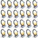 Ensenior 24 Pack 6 Inch LED Recessed Ceiling Light, Dimmable, 2700K-5000K 5CCT, 1200LM 12W 120V, High Brightness Dimmable Canless Wafer Downlight - ETL&FCC&IC (5000k/4000k/3500k/3000k/2700k - 5cct Black)