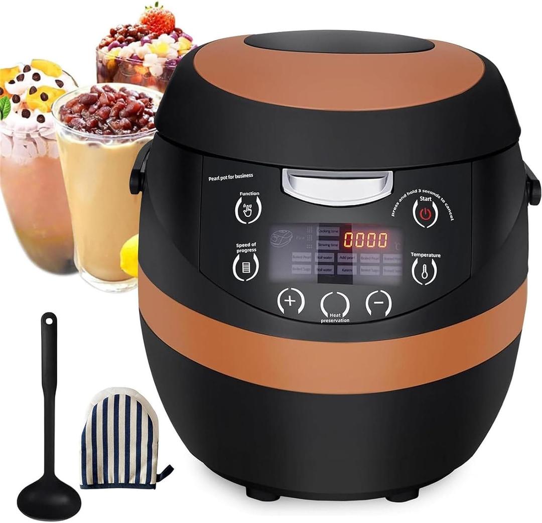 Automatic Commercial Boba Cooker 8L, Touchscreen, 1350W Boba Maker Boba Machine for Tapioca Pearls Bubble Tea Milk Tea, for Milk Tea Stores Dessert Stores Bars, Max 1.5kg
