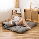 Grey Japanese Shiki Futon Mattress Floor Mattress, Roll Up Guest Floor Bed Folding Portable Camping Thicken Pad Sleeping Pad for Guest Room Twin Size