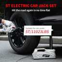 ExtraFein Electric Car Jack Kit with Impact Wrench, 5 Ton/11023 LBS 12V Electric Hydraulic Jack with Lifting Range: 6.1~17.7 inch, Safety Hammer for SUV MPV Sedan Truck Tire Change (Gray)