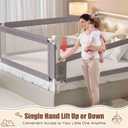 3-Piece King Size Bed Rail for Toddlers - Height Adjustable Baby Bed Rail Guard with Headboard Rod,Safety Bed Rails for King Size Bed with Child Lock(78.74x78.74x74.8 Inch)