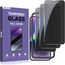 ruwa Privacy Screen Protector for iPhone 13/13 Pro/14/16e [3-Pack][6.1 Inch] Display Tempered Glass Film with Easy Installation Frame, Ultra HD, 9H Hardness, Scratch Resistant, Case Friendly