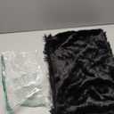 ANRODUO Pack of 2 Black Throw Pillow Covers Luxury Fluffy Pillows Faux Fur Decorative Pillows Plush Cushion Case Fuzzy Mongolian Merin Style for Bed Couch Sofa Living Room Spring Decor 12x20 Inch