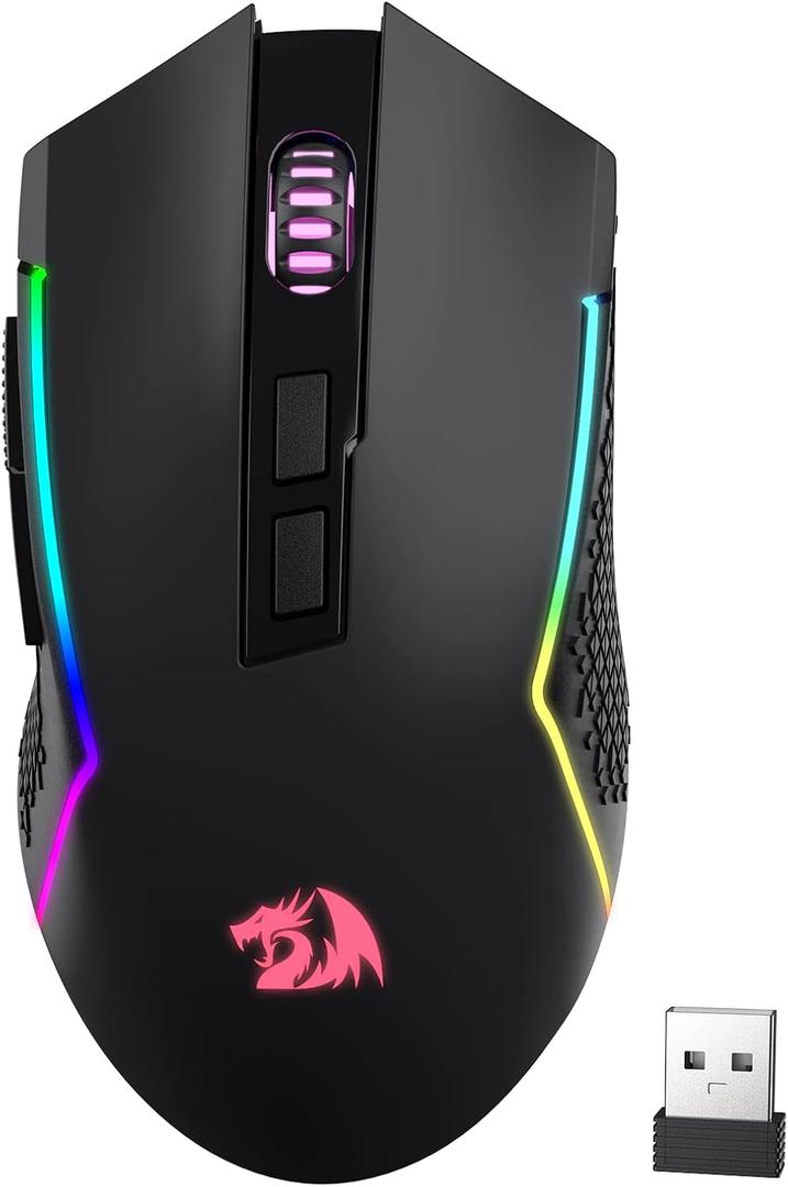 Redragon M693 Wireless Gaming Mouse, 8000 DPI Mice w/ 3-Mode Connection, BT & 2.4G Wireless, 7 Macro Buttons, Reliable Power Capacity for PC/Mac/Laptop (Standard, Black)