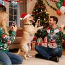 Mens Ugly Christmas Sweater Novelty 3D Graphic Long Sleeve Junior Xmas Sweatshirt Size S-3XL (Green, S)