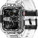 amBand M1 Sport Case Band for Apple Watch Ultra 3/2/1 & SE 3/2/1 & Series 11 10 9 8 7 6 5 4 3 49mm 46mm 45mm 44mm 42mm 41mm 40mm 38mm, Shockproof & Scratch Resistant Rugged Bumper for Men,Clear, 38/40/41mm