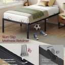 VASAGLE Twin Metal Bed Frame 18 Inches Tall, 550 lb Weight Capacity, No Box Spring Needed, with Under-Bed Storage, Easy Setup, Heavy-Duty Platform Bed, Mattress Retainers, Matte Black URMB673BD02S