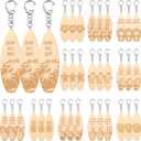 Bucherry 36 Pcs Beach Summer Party Favors Keychain Gifts Bulk Wooden Surfboard Sea Turtle Coconut Tree Christian Religious Key Ring for Hawaiian Luau Florida Bahamas Souvenirs Supplies(Ocean Style)