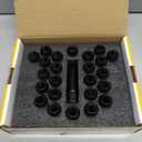Dynofit 14x1.5 Spline Lug Nuts Compatible with Chevy Silverado 1500 GMC Sierra Ford,Aftermarket Wheel Lug Nuts Set for F150 2015-2024, 24PCS Black Truck Nuts Sets Include 1 Socket Key for Fuel Wheel