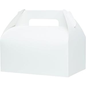 30 Pack 9x6x6 Large Gable Gift Boxes White Party Treat Boxes Disposable Lunch Box Togo for Treats Meals Cookies Favors Goodies Gifting Baked Goods