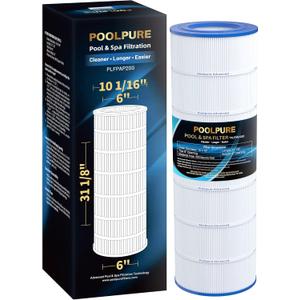 POOLPURE PAP200 Pool Filter Replaces Pentair Clean and Clear 200, CC200, Unicel C-9419, Ultral-C5, PP-C5, Filbur FC-0688, R173217, 59054400, Aladdin 29902, Baleen AK-8005, 200 sq.ft Cartridge, 1 Pack
