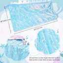 QueenDream Sequin Blue Iridescent Tablecloth 50x80 Inch Rectangle Table Cloth Outdoor Tablecloth Wedding Party Birthday Cake Decoration