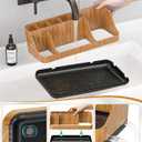 Bathroom Counter Organizer and Storage, 7 Slots Detachable Toothbrush Holders for Bathrooms, Anti-Slip Electric Toothbrush and Toothpaste Holder Countertop
