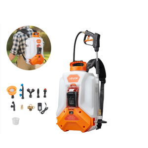 VEVOR Battery Powered Backpack Sprayer, Electric Back Pack Sprayer 4 Gallon, 2 Wands & 8 Nozzles, Adjustable 0-90 PSI, 4H Runtime, Portable Lawn & Garden Sprayers for Weeding, Spraying, Cleaning,Battery kit included