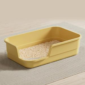 Extra Large Cat Litter Box with High Sides,Cats Boxes for Indoor Cats,Cat Litter Pan for Kitty,Litter Box with Low Entry,Easy to Clean,Anti-Splashing,23.6" x15.7" x5.9" (Yellow)