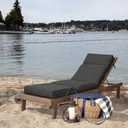 Arden Oceantex Outdoor Chaise Lounge Cushion, 72 x 21, Patio Cushion, Rain-Proof, Fade Resistant, Ink Charcoal Black