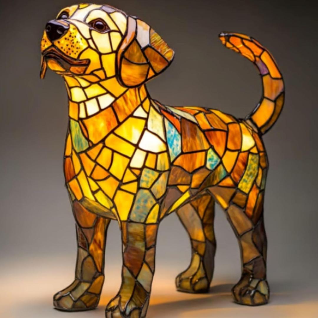 Dog lamp,Labrador Lights, Cute Pet Resin Dog Desktop Night Lights, Vintage LED Table Lamps Home Decor, Animal Series Art Night Lights for Christmas Birthday (Labrador)