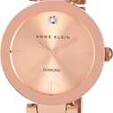 Anne Klein Women's Genuine Diamond Dial Bracelet Watch (Rose Gold-Tone)