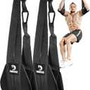 DMoose Fitness Hanging Ab Straps for Pull Up Bar & Core Strength Training - Soft Padded Exercise Straps for Ab Swing & Leg Raises, Hang Bar Strap with 2 Steel Carabiners - Abs Equipment for Home & Gym (Black)