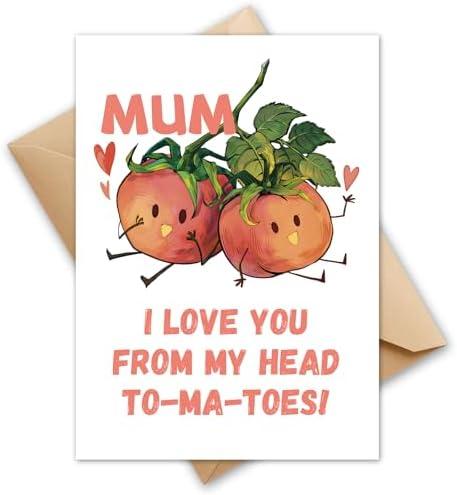 HOMANGA Mothers Day Card for Mom Grandma Grandmother Stepmom Wife, Mother's Day Card from Son or Daughter, Mothers Day Greeting Cards with Envelope, 13x18cm (Tomatoes), Set of 3