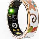 Yihou Smart Ring for Women Health Ring Fitness Ring with Enamel Fitness Tracker with Heart Rate Monitoring Sleep Monitor Distance Pedometer Calorie No Subscription Fee for Android iOS Size 7
