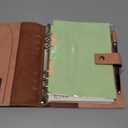 Wonderpool Leather Journal Dotted Paper Refillable Writing Binder Notebook - Leather Spiral Diary with Inner Organizer Pockets for Man and Woman (Pink, A5)