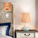 Blue Small Touch Control Table Lamp for Bedroom, Blue Bedside Lamps for Nightstand,Cute Mini Small Table Lamps for Small Spaces with Scalloped Shade for Kitchen Counter,Bookshelf,Living Room