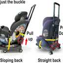 Car Seat Dolly for Airport - CarSeat Roller Cart Wheels for Airplane - Car Seat Travel Cart Carrier with Straps Foldable Luggage Trolley Folding Hand Truck (Black)