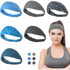 Dreamlover Workout Headbands for Women Athletic, Sweatbands, Sports Headbands for Exercise, 6 Pieces (Multi Colors A)